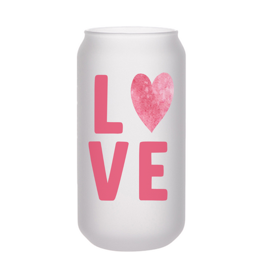 Love Watercolor Heart Beer Can