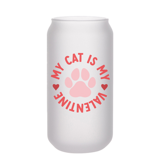 My Cat is My Valentine Beer Can