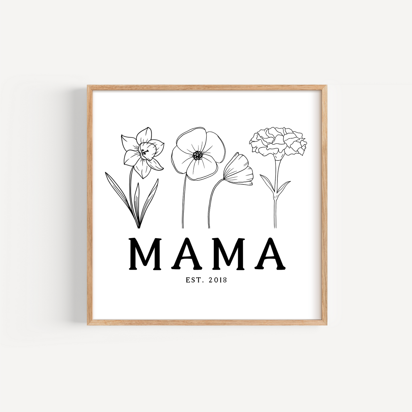 Personalized Birth Month Flower Print (Digital Download)