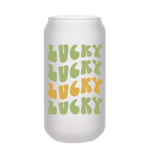 Wavy Lucky Beer Can Glass