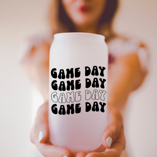 Retro Game Day Beer Can Glass