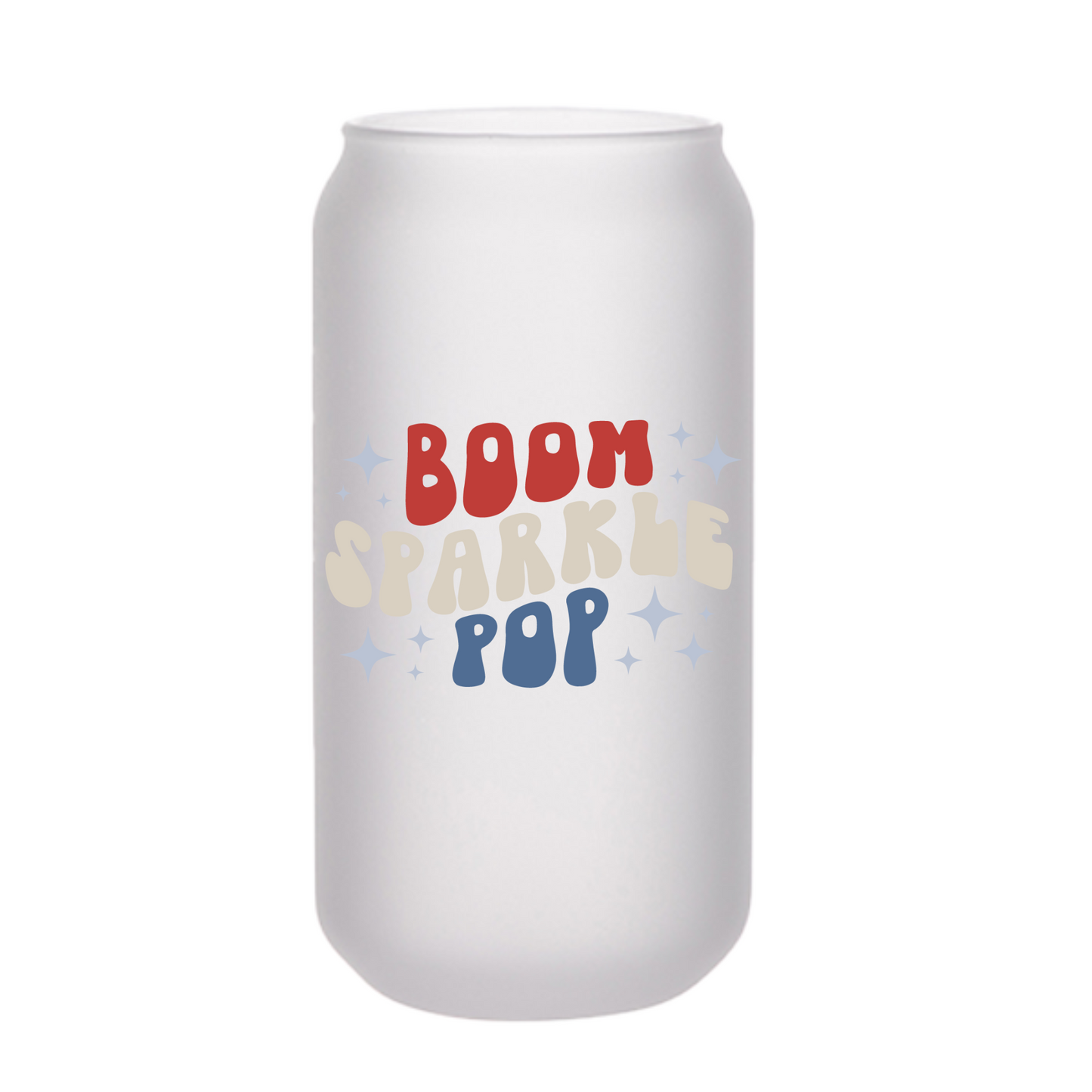 Boom Sparkle Pop Beer Can Glass