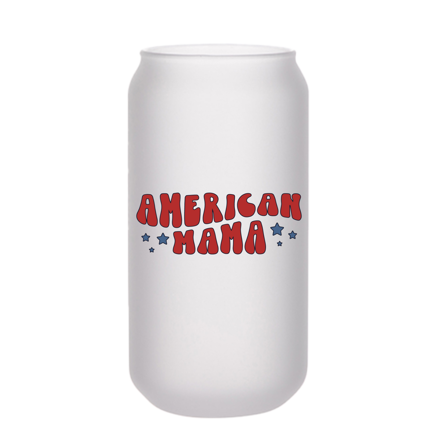 American Mama Beer Can Glass