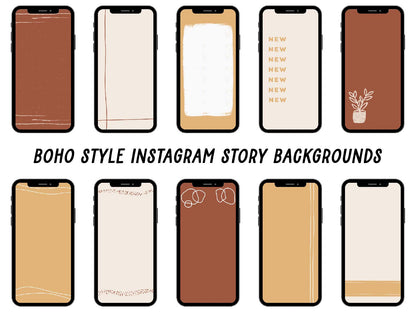 Boho Style Instagram Story Templates and Backgrounds