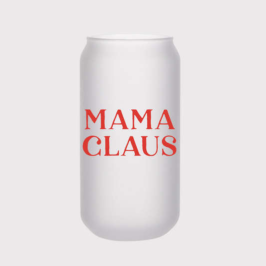 Mama Claus Beer Can Glass