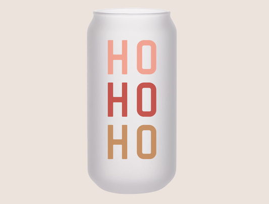Ho Ho Ho Beer Can Glass