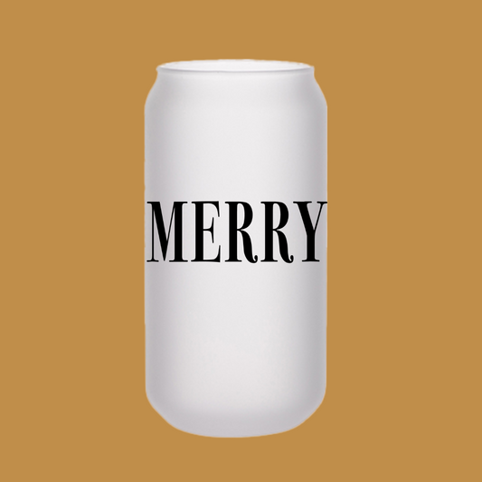 Merry Beer Can Glass