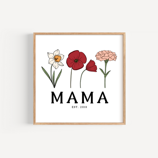 Personalized Birth Month Flower Print (Digital Download)