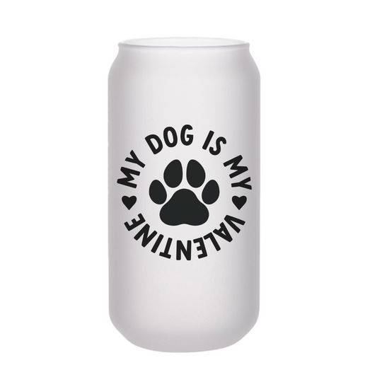 My Dog is My Valentine Beer Can (Black)