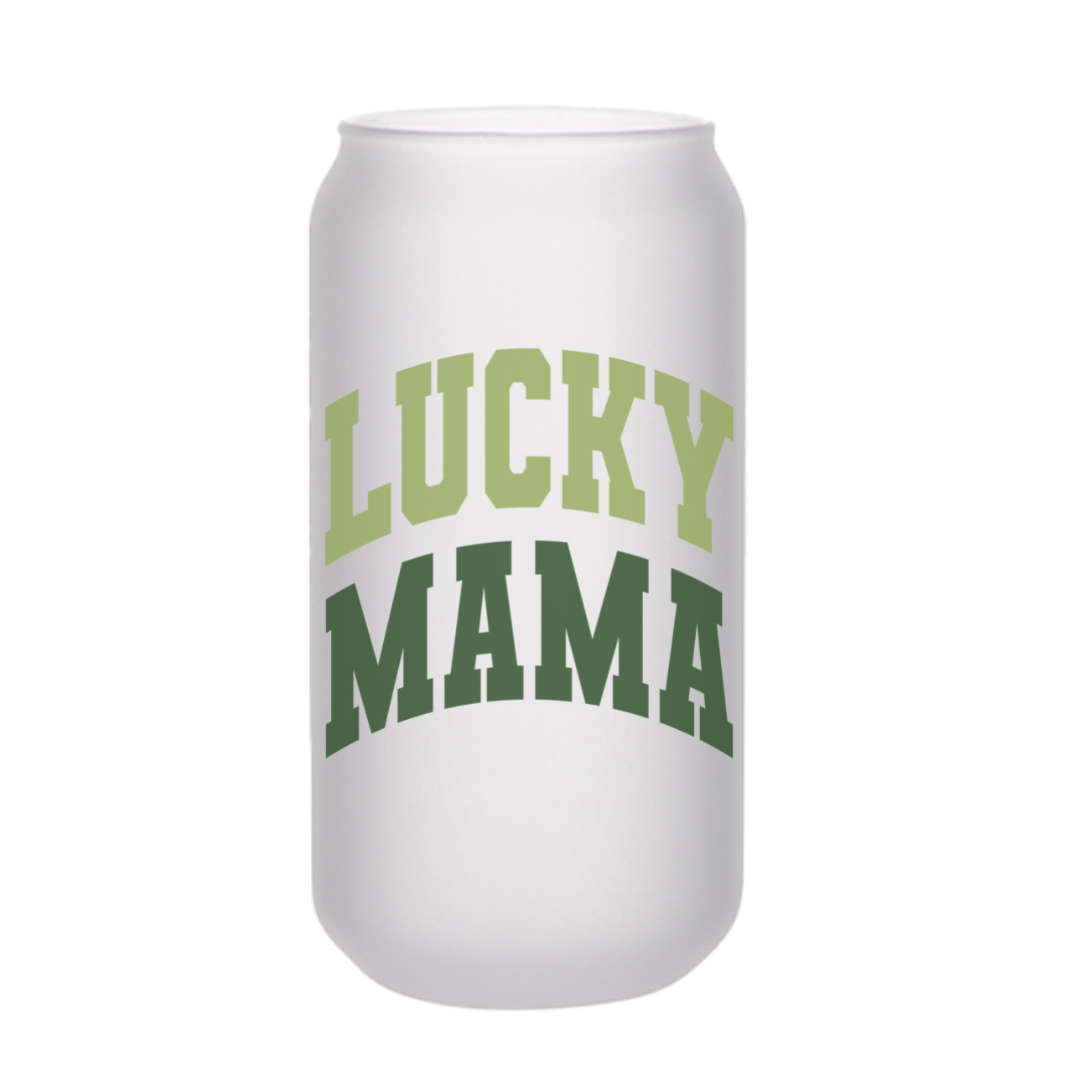 Lucky mama Beer Can Glass