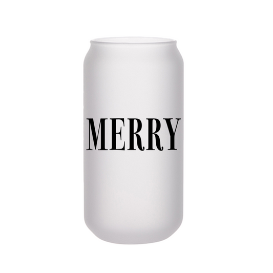Merry Beer Can Glass