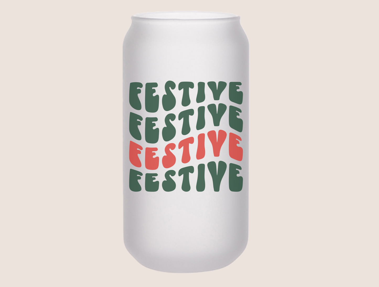 Retro Festive Beer Can Glass