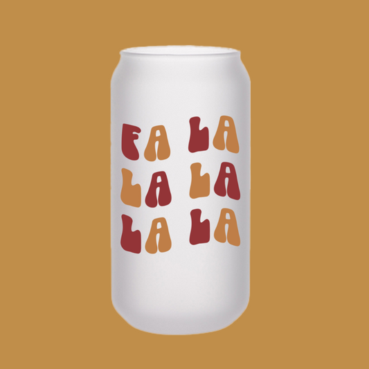 Fa La La La Beer Can Glass