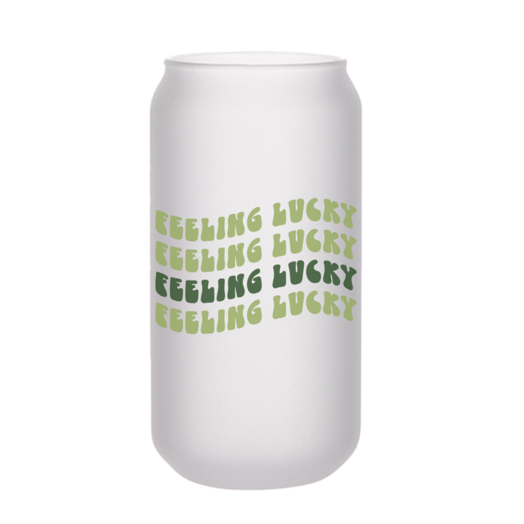 Feeling Lucky Beer Can Glass