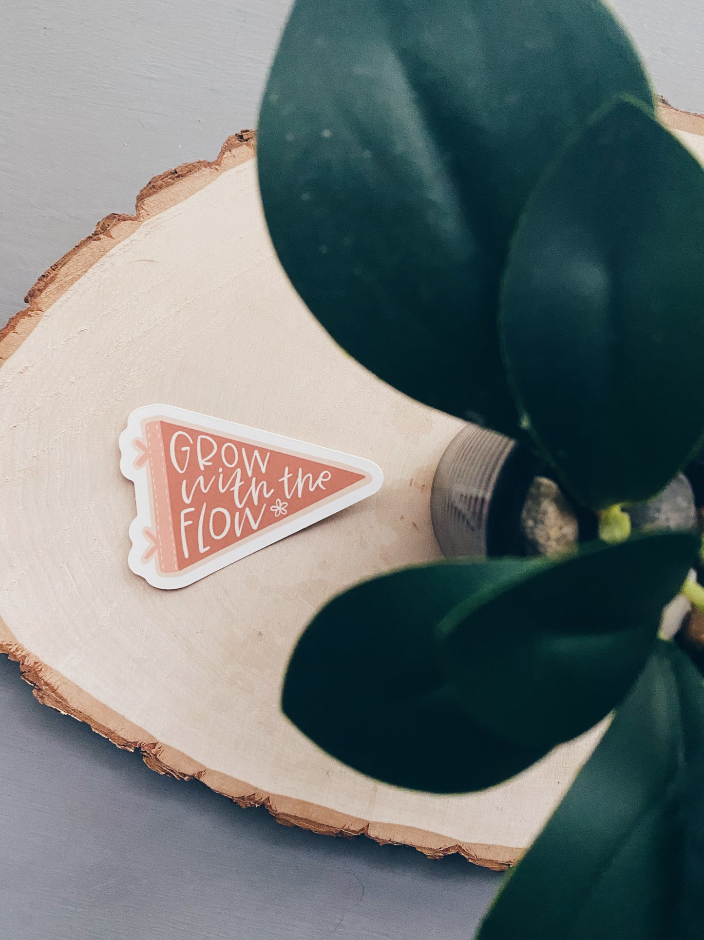 Grow with the Flow Pennant Die-Cut Sticker