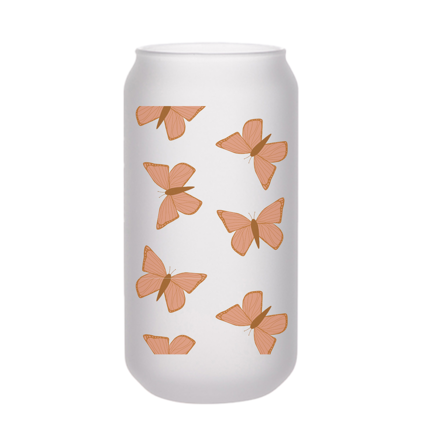 Butterfly wrap Beer Can Glass