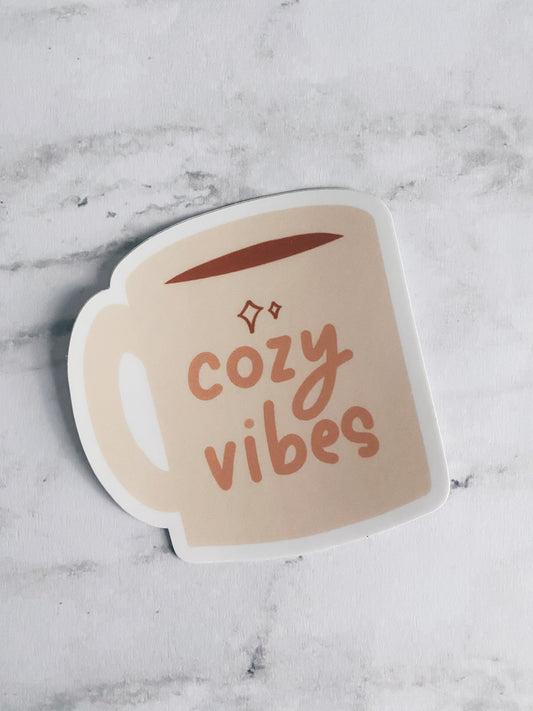 Cozy Vibes Coffee Die-Cut Sticker