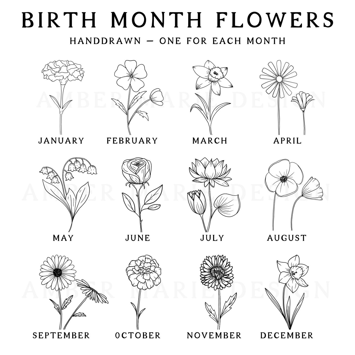 Personalized Birth Month Flower Tee or Crewneck