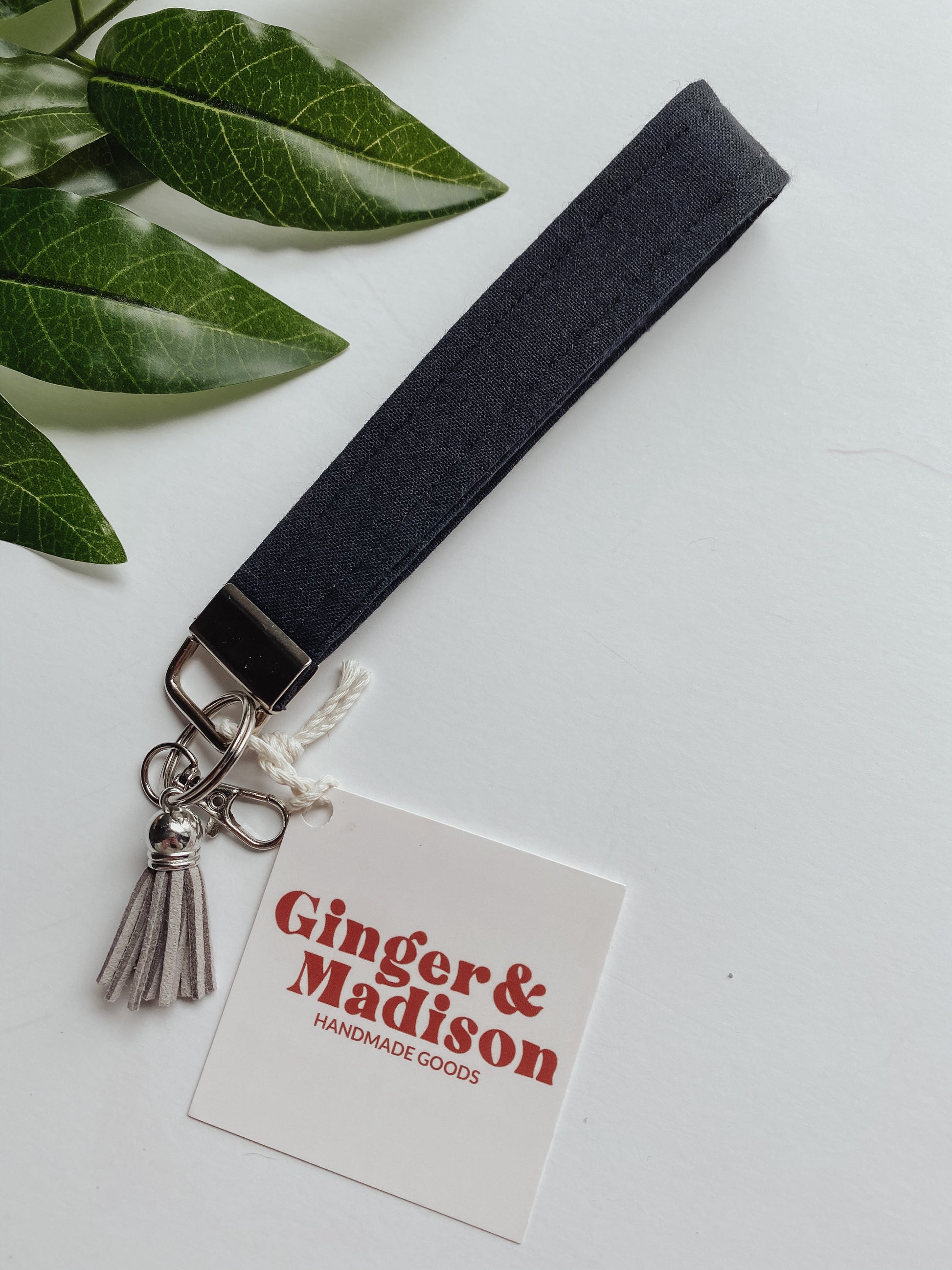 Amber Marie Design Solid Black Key Fob Wristlet