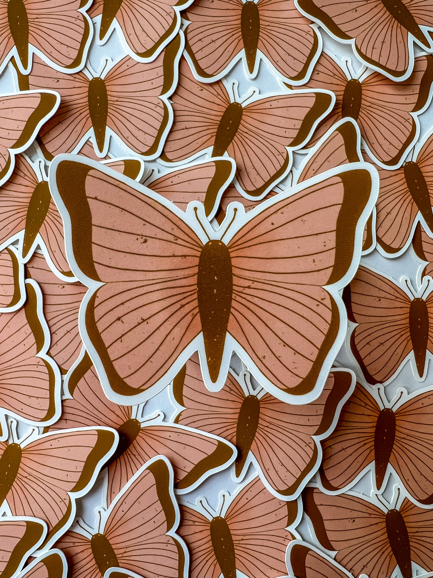 Pink and Gold Butterfly Sticker