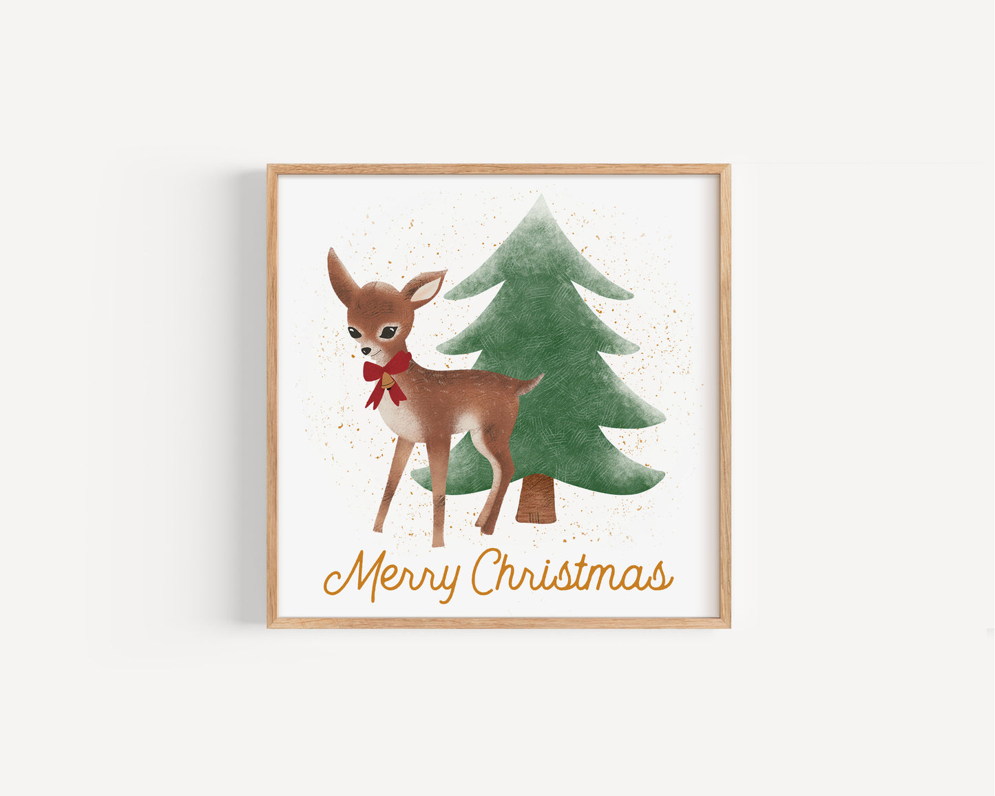 Merry Christmas Reindeer Digital Print