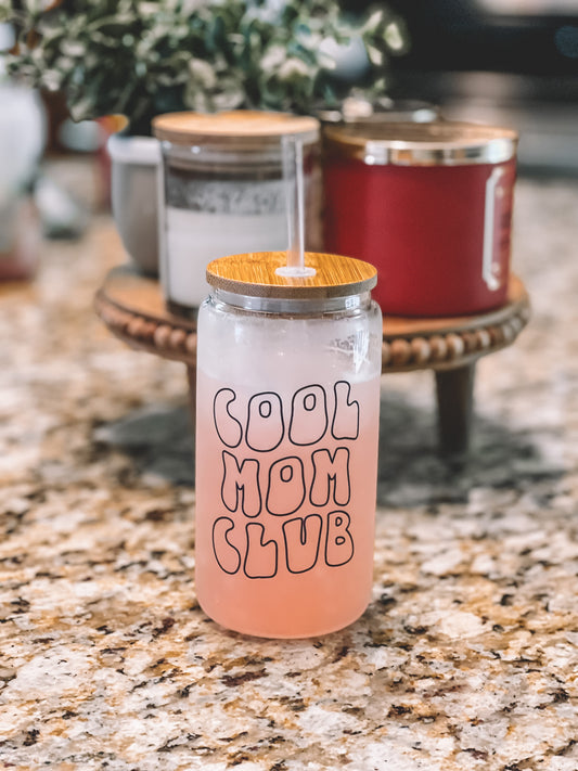 Cool Mom Club Beer Can Glass