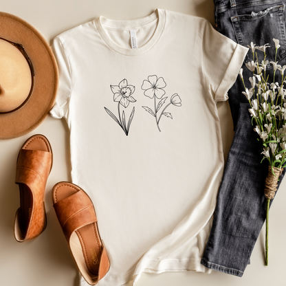 Personalized Birth Month Flower Tee or Crewneck