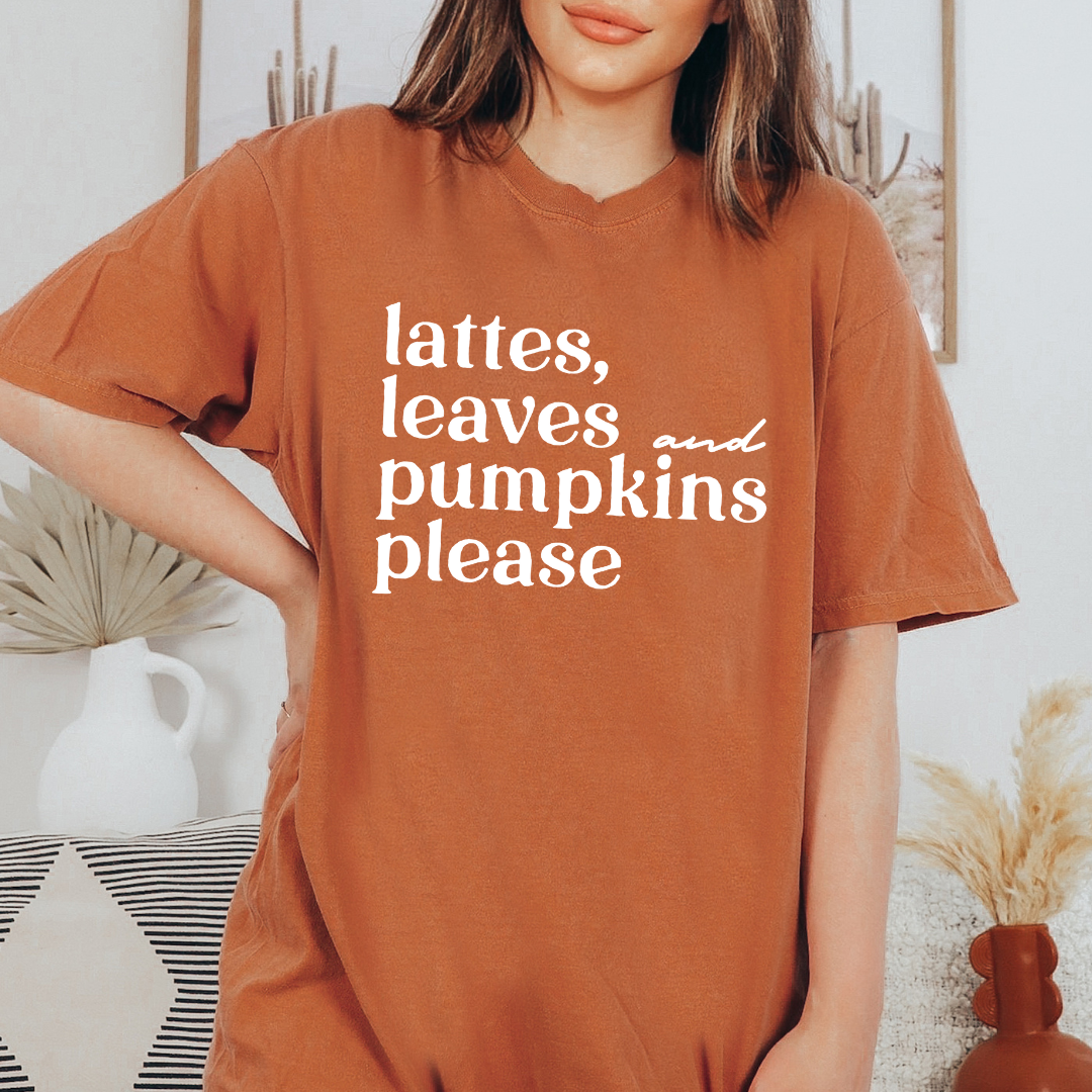 Lattes Leaves and Pumpkins Long Sleeve // Yam