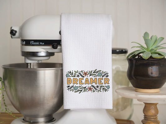 Dreamer Waffle Weave Kitchen Towel