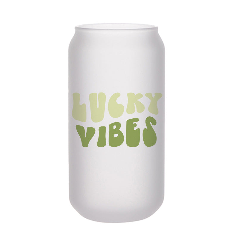 Lucky vibes Beer Can Glass