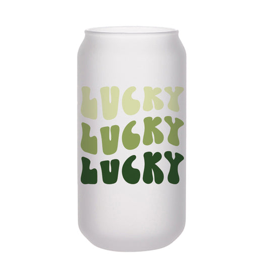 Ombre Lucky Beer Can Glass