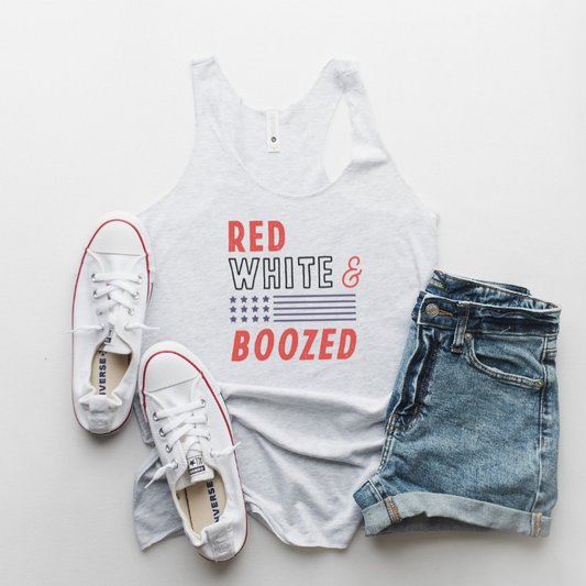 Red White and Boozed Racerback Tank