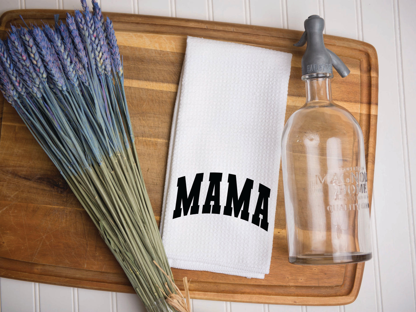 Varsity Mama Waffle Weave Kitchen Towel